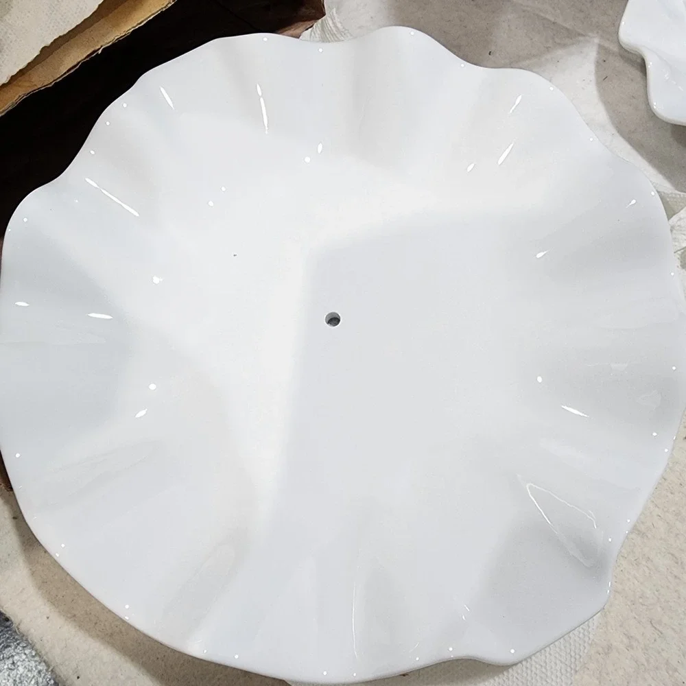 Home Essentials 3 Tier Pastry Dish Unisex OS White Scalloped Porcelain Server